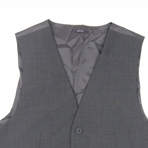 Marks and Spencer Mens Grey Wool Jacket Suit Waistcoat Size 36 Regular