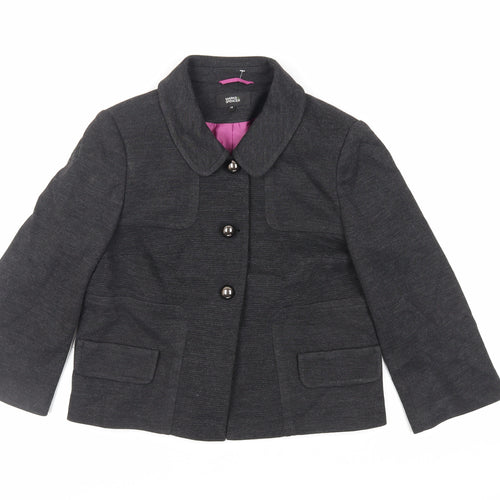 Marks and Spencer Womens Grey Jacket Blazer Size 12 Button
