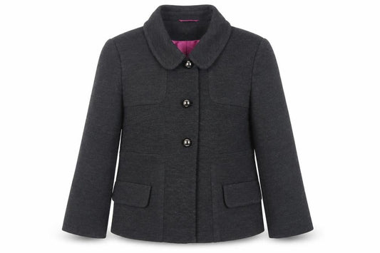 Front view of Marks & Spencer women’s grey jacket blazer, size UK 12, button