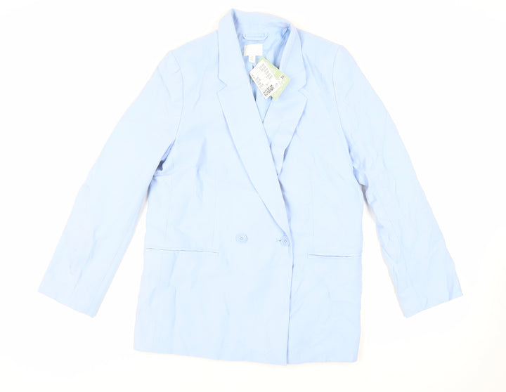 H&M Womens Blue Jacket Blazer Size S Button