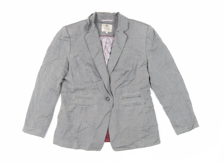 Marks and Spencer Womens Grey Jacket Blazer Size 14 Button