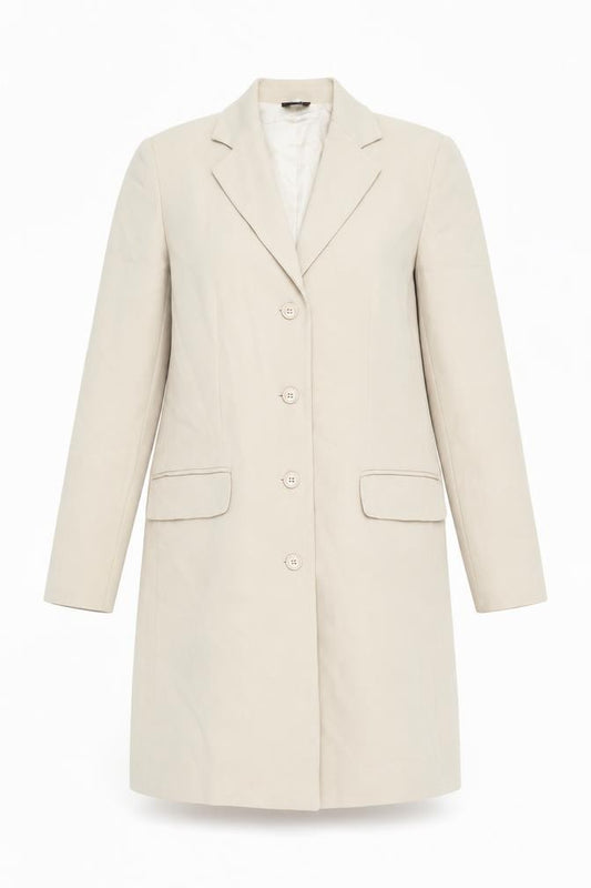 Front view of Madeline women’s beige jacket blazer, size S, button -, size S-m vintage