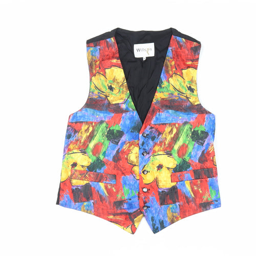 Willson Mens Multicoloured Geometric Jacket Waistcoat Size S Button