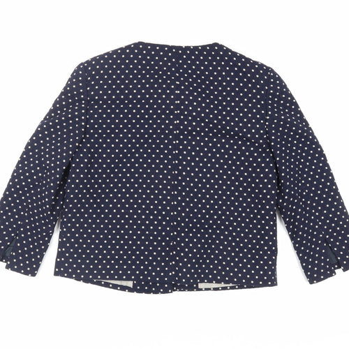 Marks and Spencer Womens Blue Polka Dot Jacket Blazer Size 10 Snap