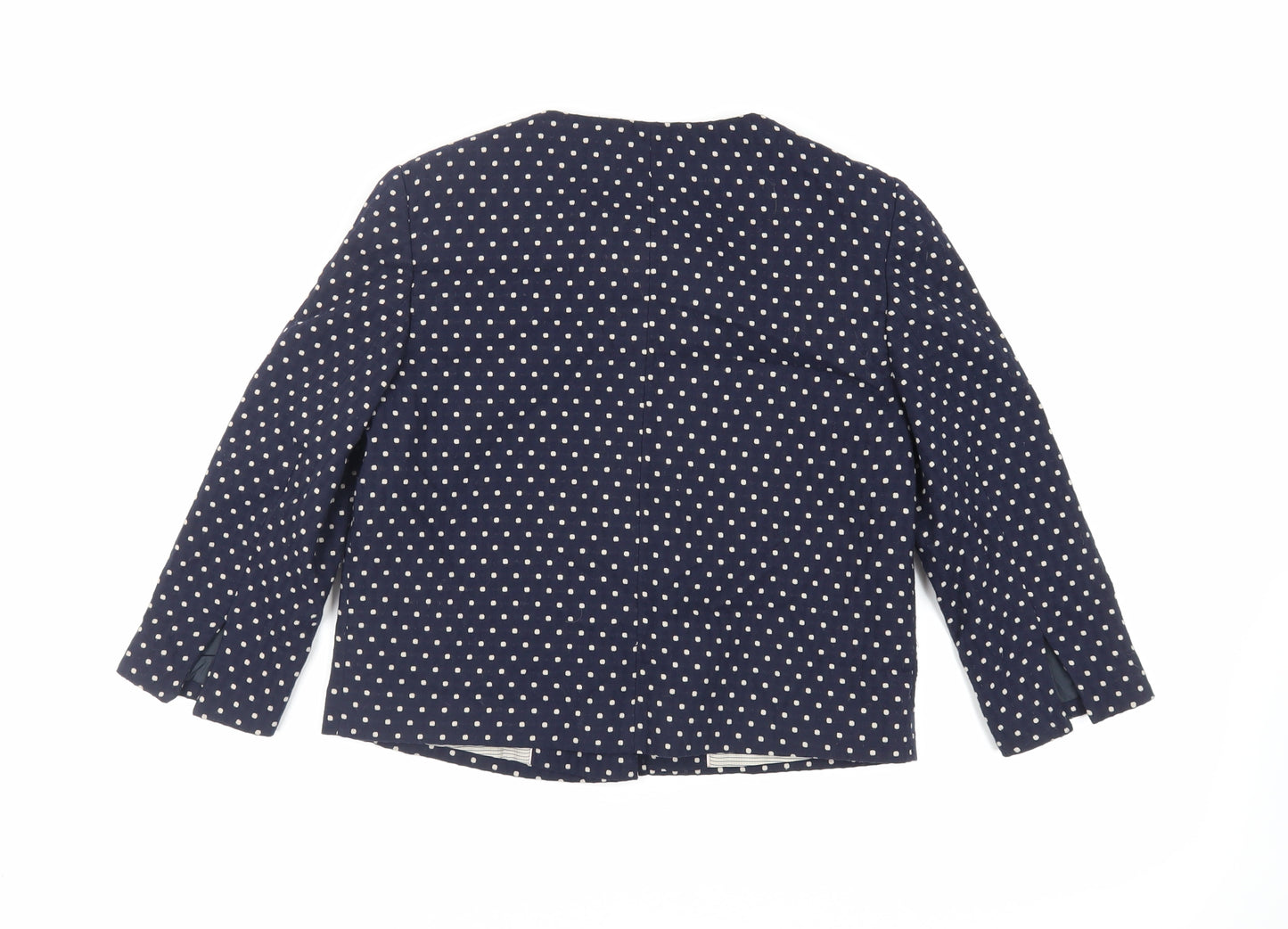 Marks and Spencer Womens Blue Polka Dot Jacket Blazer Size 10 Snap
