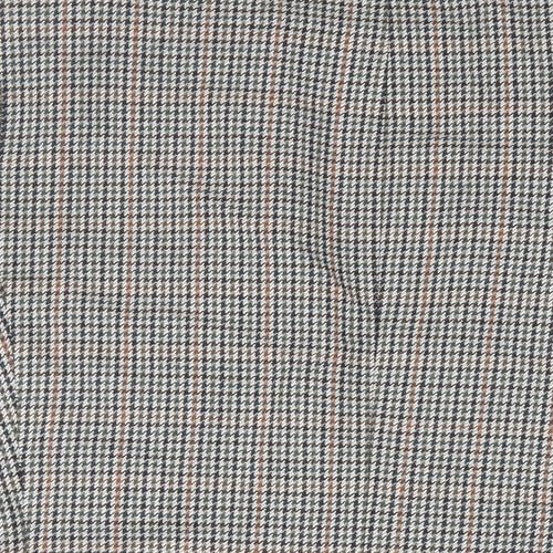 St Michael Mens Grey Geometric Wool Jacket Blazer Size 46 Regular - Vintage