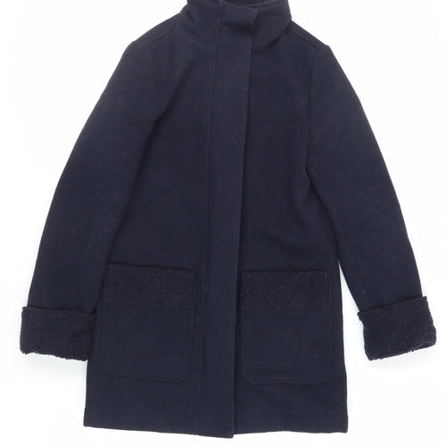 Marks and Spencer Womens Blue Overcoat Coat Size 6 Zip