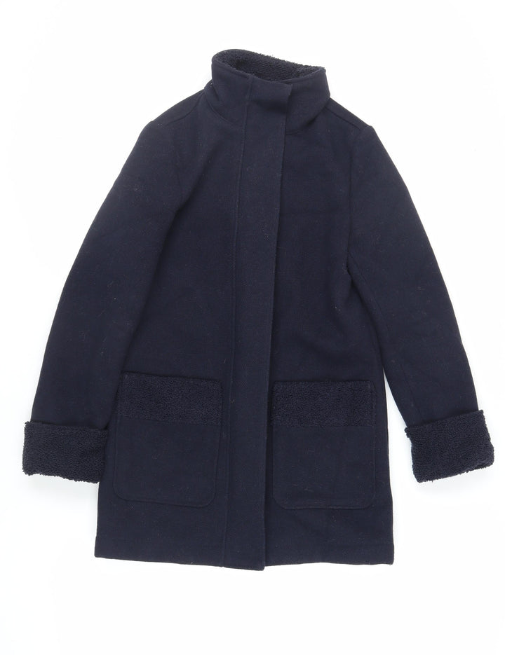 Marks and Spencer Womens Blue Overcoat Coat Size 6 Zip