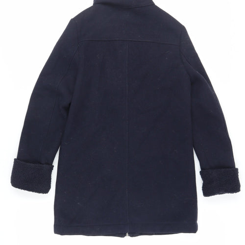 Marks and Spencer Womens Blue Overcoat Coat Size 6 Zip