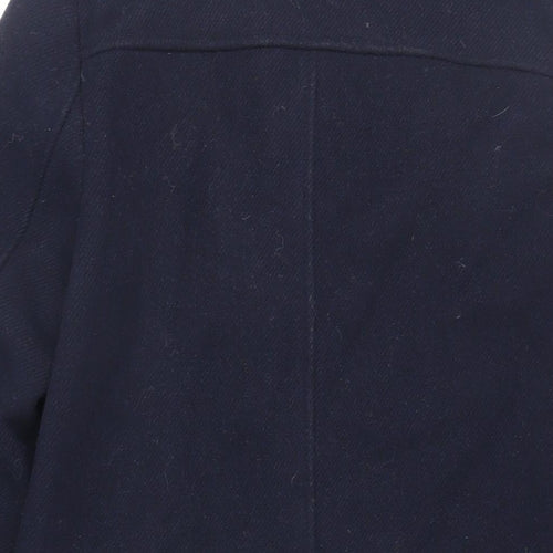 Marks and Spencer Womens Blue Overcoat Coat Size 6 Zip