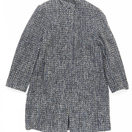 Marks and Spencer Womens Blue Overcoat Coat Size 10 Button