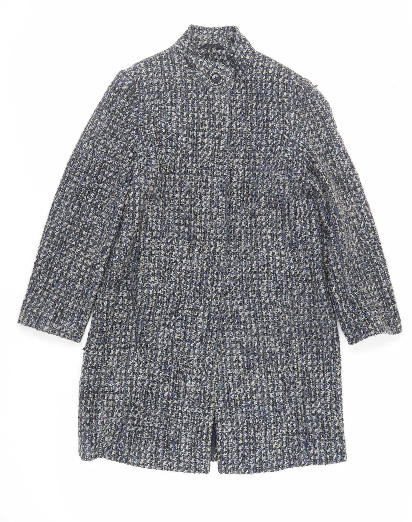 Marks and Spencer Womens Blue Overcoat Coat Size 10 Button