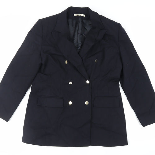 St Bernard Womens Blue Jacket Blazer Size 16 Button