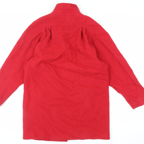 St Michael Womens Red Overcoat Coat Size 10 Button - Vintage