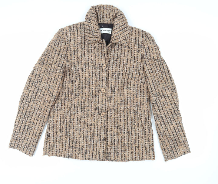 John Bentley Womens Beige Jacket Blazer Size 10 Button - Vintage