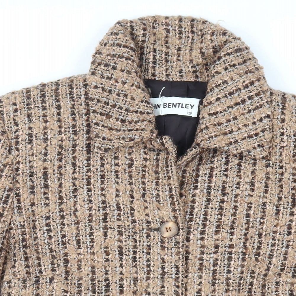 John Bentley Womens Beige Jacket Blazer Size 10 Button - Vintage