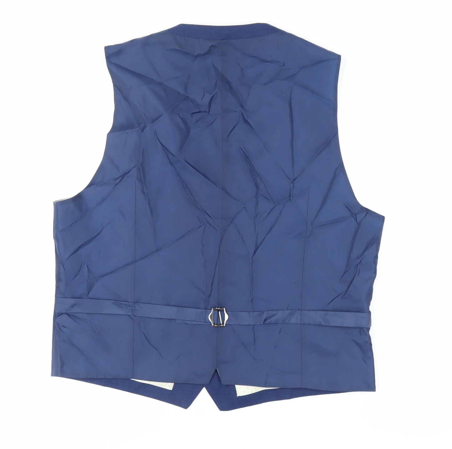 Burton Mens Blue Polyester Jacket Suit Waistcoat Size 44 Regular