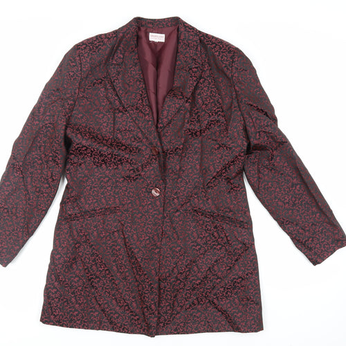 Sparklers Womens Purple Paisley Jacket Blazer Size 14 Button - Longline