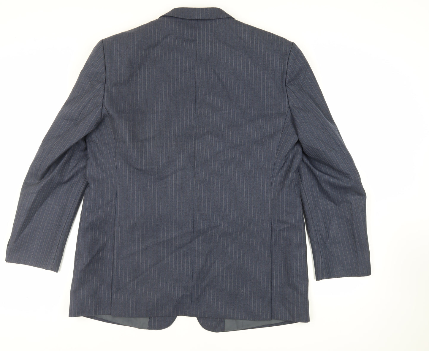 Pierre Marcel Mens Blue Striped Wool Jacket Suit Jacket Size 46 Regular