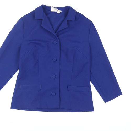 Richard Stump Womens Blue Jacket Blazer Size 14 Button - Vintage