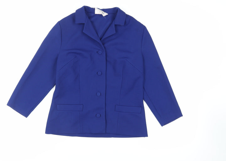 Richard Stump Womens Blue Jacket Blazer Size 14 Button - Vintage