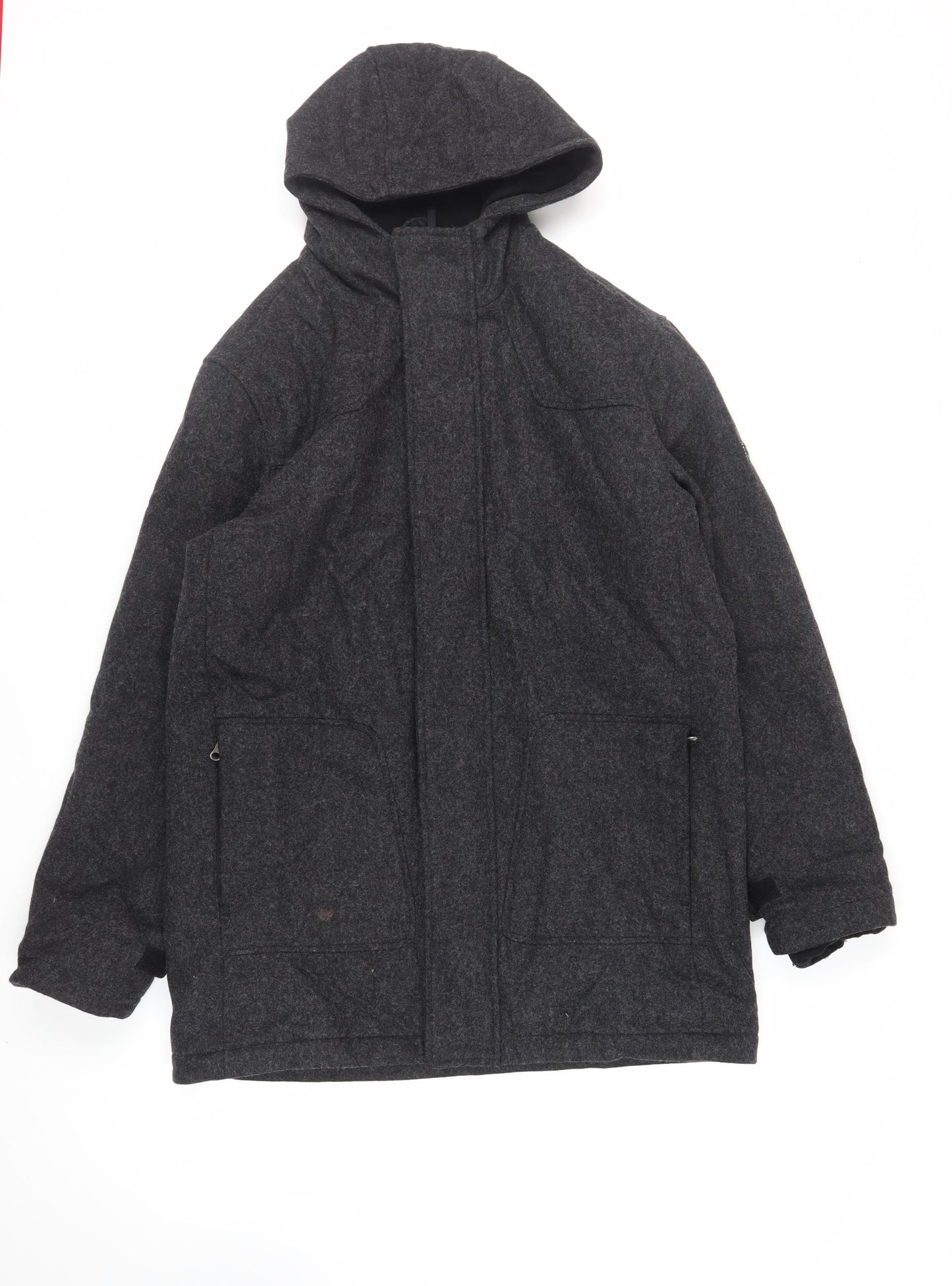 Ben Sherman Mens Grey Jacket Size S Zip - Hooded Zipped Pockets