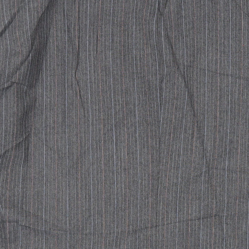 St Michael Mens Grey Striped Polyester Jacket Suit Jacket Size 46 Regular - Vintage