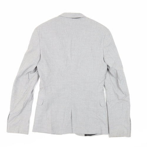 ASOS Mens Grey Polyester Jacket Suit Jacket Size 34 Regular