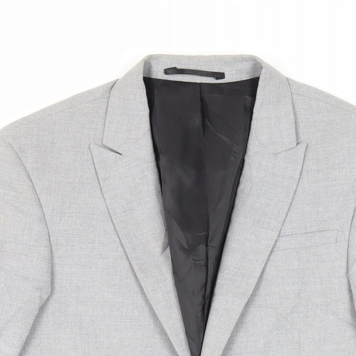 ASOS Mens Grey Polyester Jacket Suit Jacket Size 34 Regular