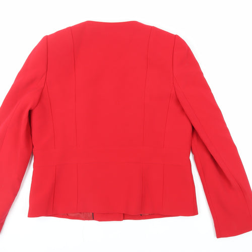 CC Womens Red Jacket Blazer Size 14 Button