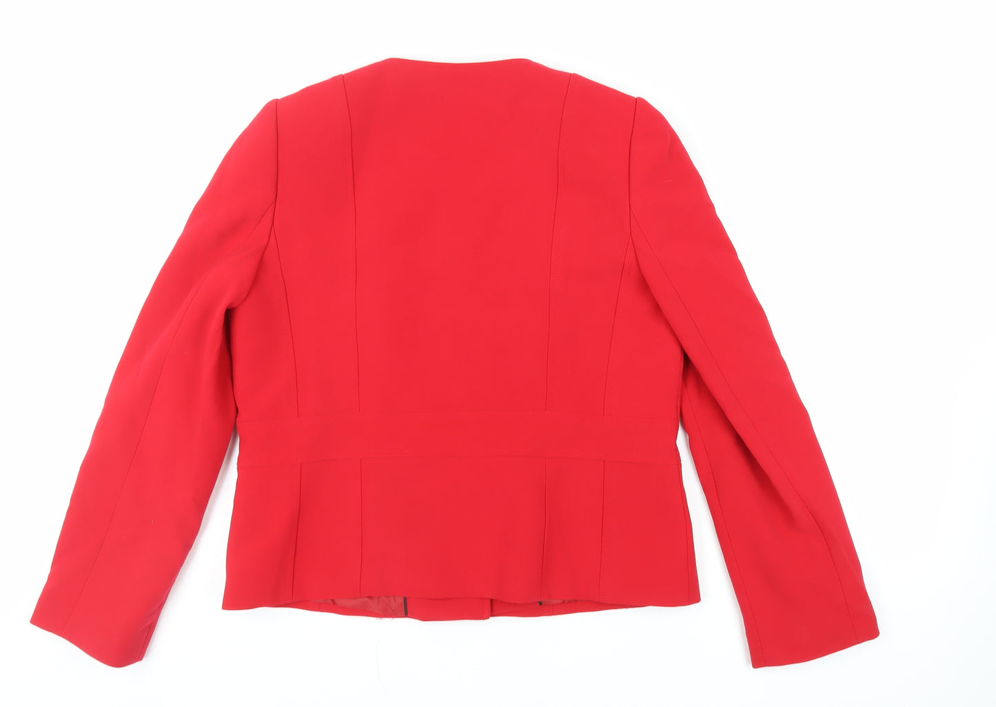 CC Womens Red Jacket Blazer Size 14 Button