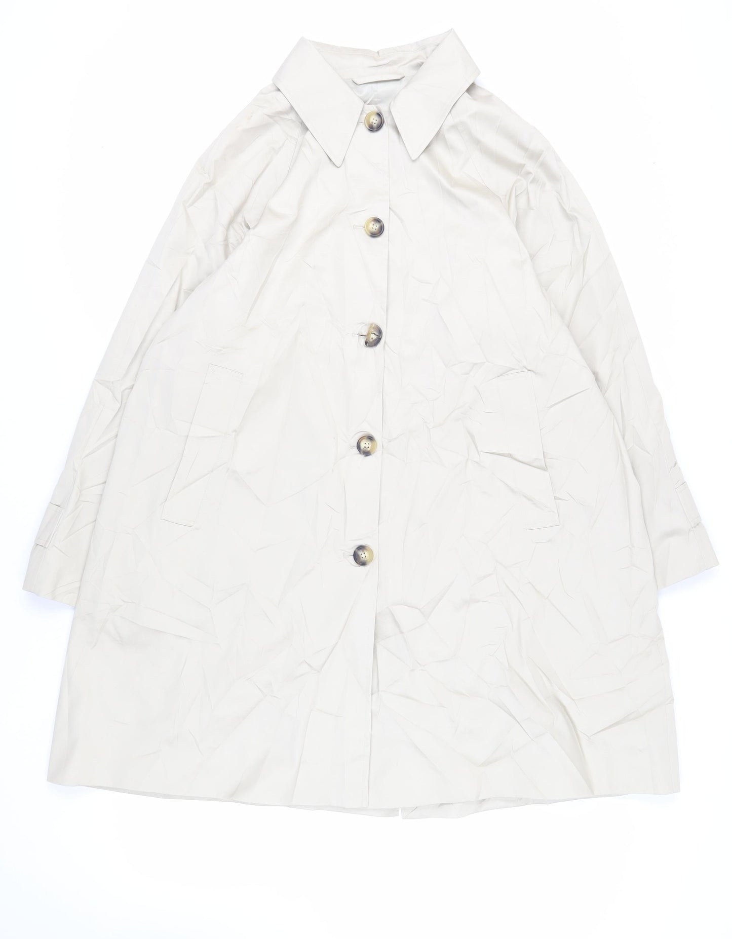 Marks and Spencer Womens Beige Pea Coat Coat Size 18 Buckle