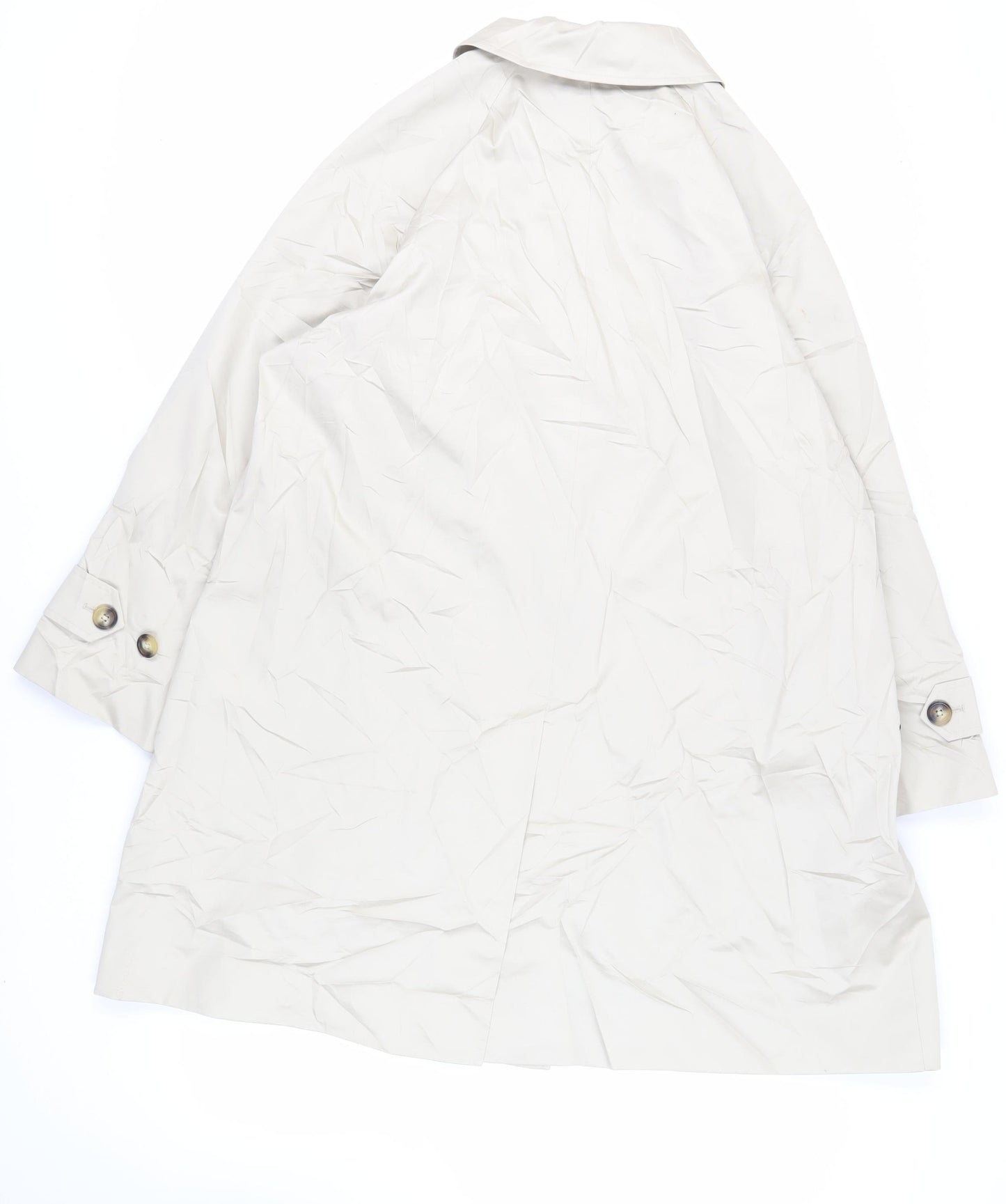 Marks and Spencer Womens Beige Pea Coat Coat Size 18 Buckle