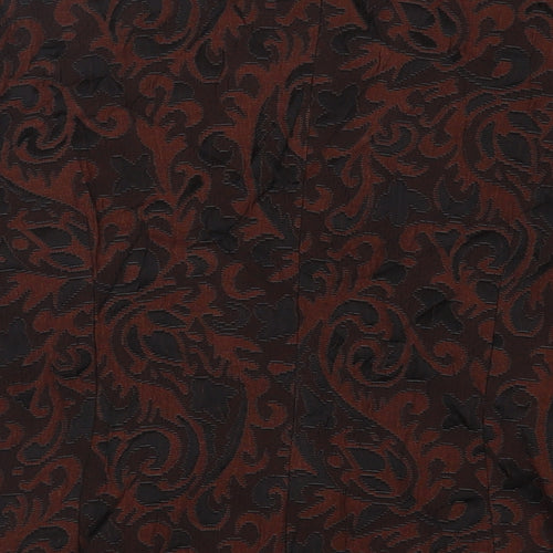 Message Womens Brown Paisley Jacket Blazer Size 14 Button