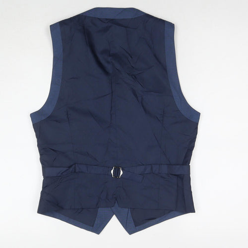 Burton Mens Blue Polyester Jacket Suit Waistcoat Size S Regular