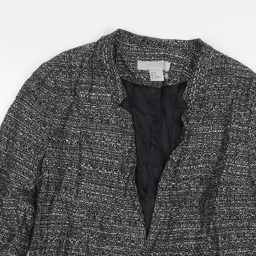 H&M Womens Black Kimono Coat Size 6 Tie