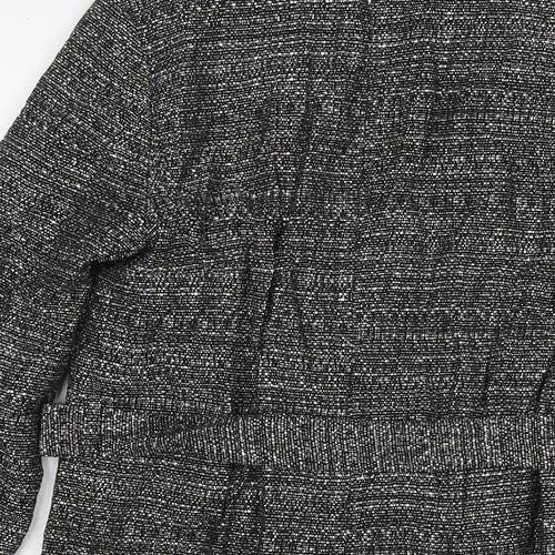 H&M Womens Black Kimono Coat Size 6 Tie