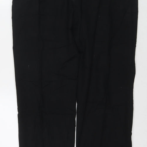 Marks and Spencer Mens Black Polyester Trousers Size 36 in L31 in Regular Zip