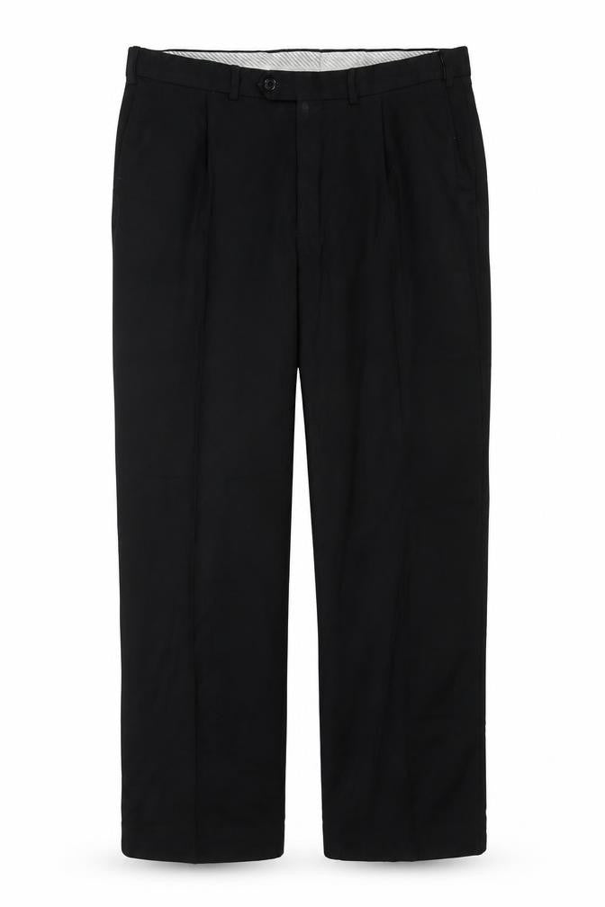 Marks and Spencer Mens Black Polyester Trousers Size 36 in L31 in Regular Zip