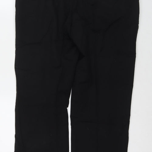 Marks and Spencer Mens Black Polyester Trousers Size 36 in L31 in Regular Zip