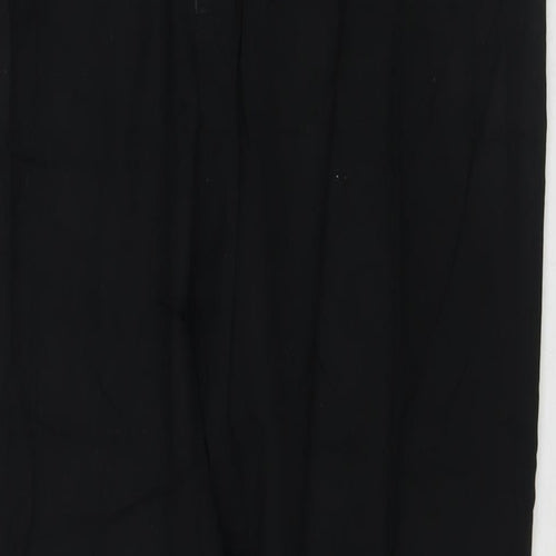 Marks and Spencer Mens Black Polyester Trousers Size 36 in L31 in Regular Zip