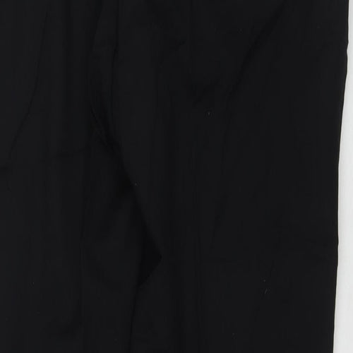 Marks and Spencer Mens Black Polyester Trousers Size 36 in L31 in Regular Zip