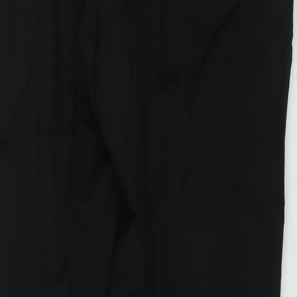 Marks and Spencer Mens Black Polyester Trousers Size 36 in L31 in Regular Zip