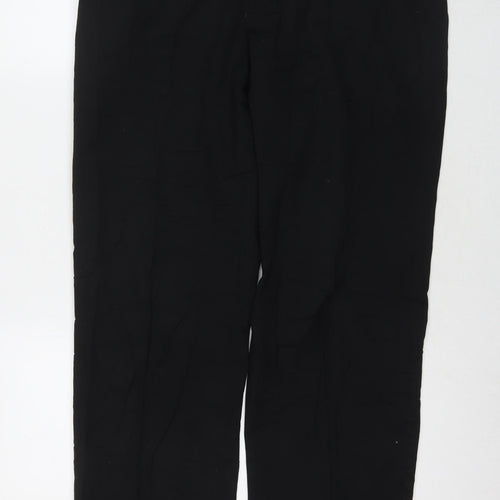 Marks and Spencer Mens Black Polyester Trousers Size 36 in L31 in Regular Zip