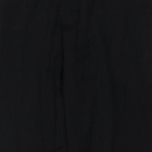 Marks and Spencer Mens Black Polyester Trousers Size 36 in L31 in Regular Zip