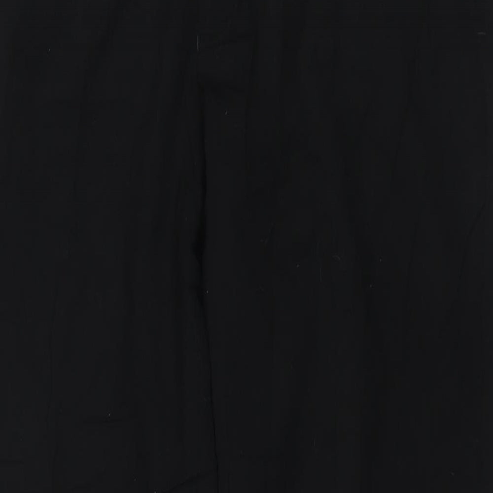 Marks and Spencer Mens Black Polyester Trousers Size 36 in L31 in Regular Zip