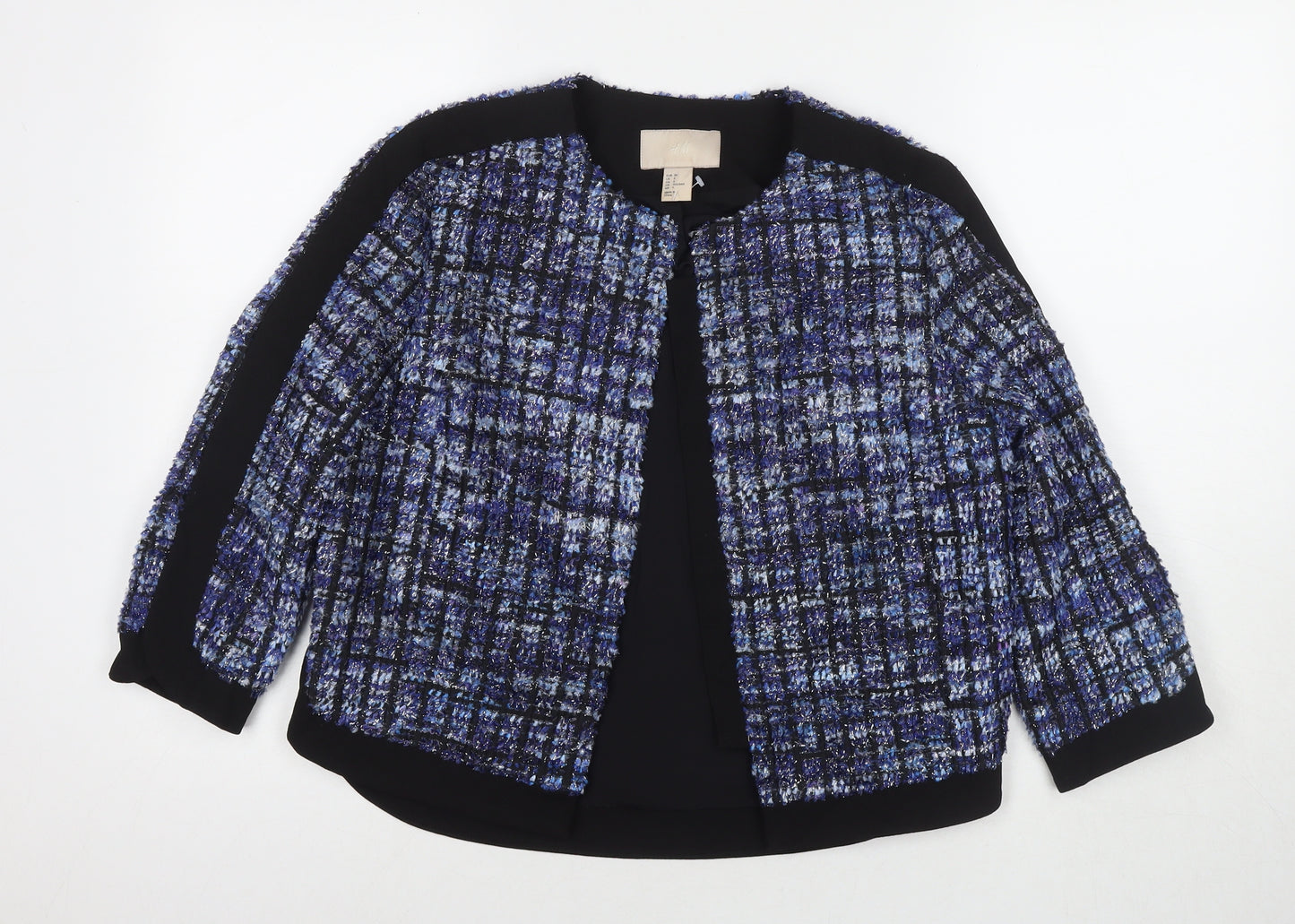H&M Womens Blue Jacket Blazer Size 8 Buckle