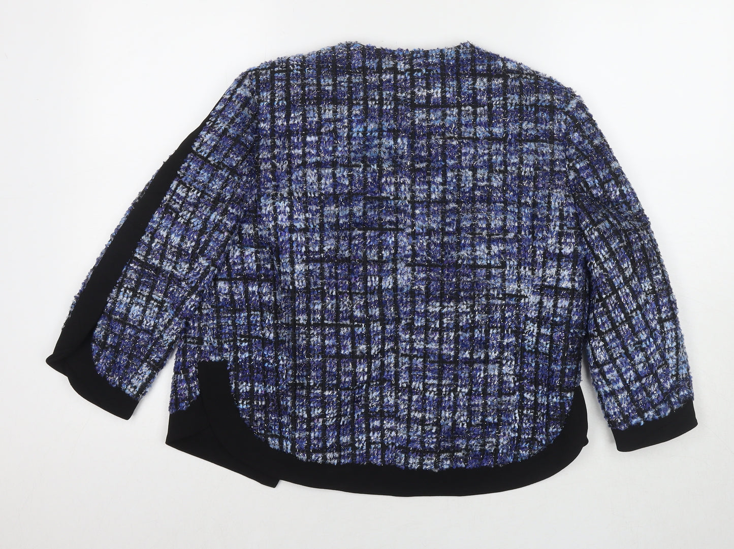 H&M Womens Blue Jacket Blazer Size 8 Buckle
