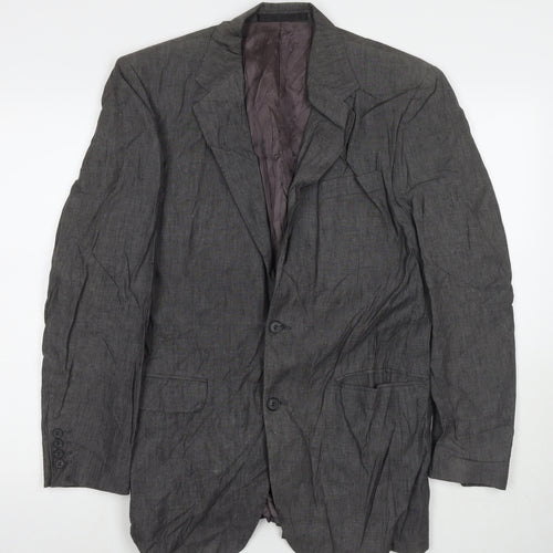 Marks and Spencer Mens Grey Linen Jacket Suit Jacket Size 40 Regular
