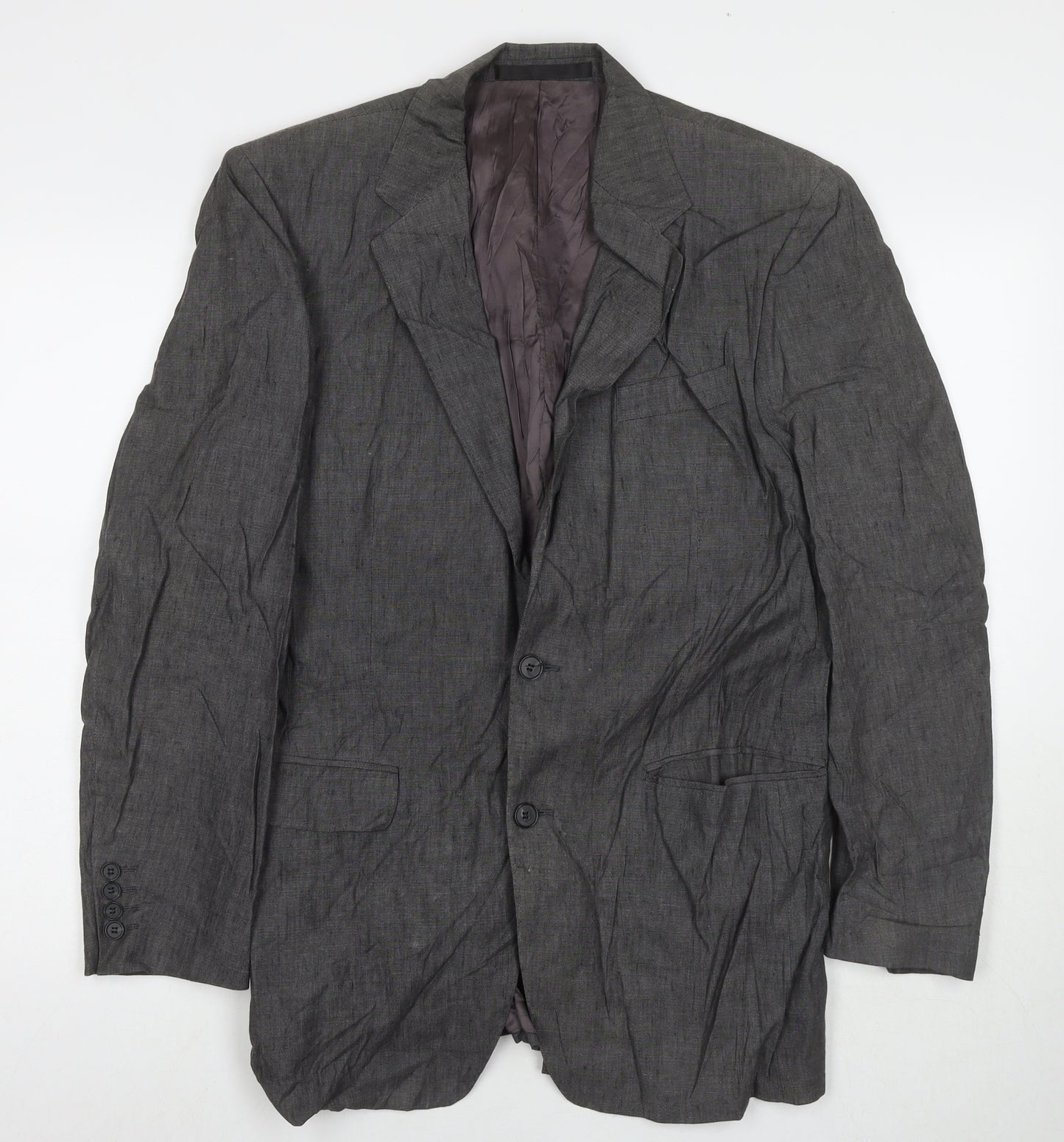 Marks and Spencer Mens Grey Linen Jacket Suit Jacket Size 40 Regular